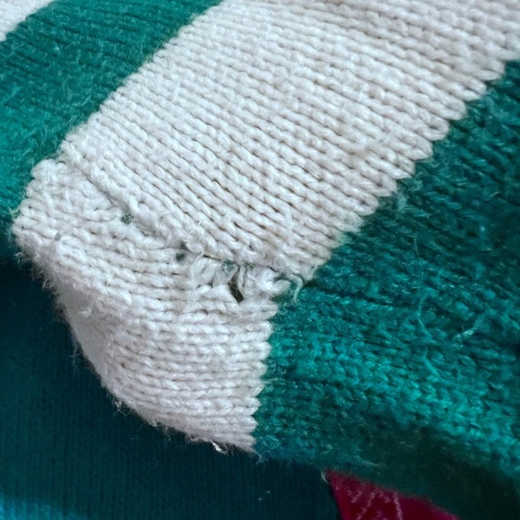 Ugly Christmas sweater reindeer wearing glasses striped sleeves Large size - Picture 6 of 9